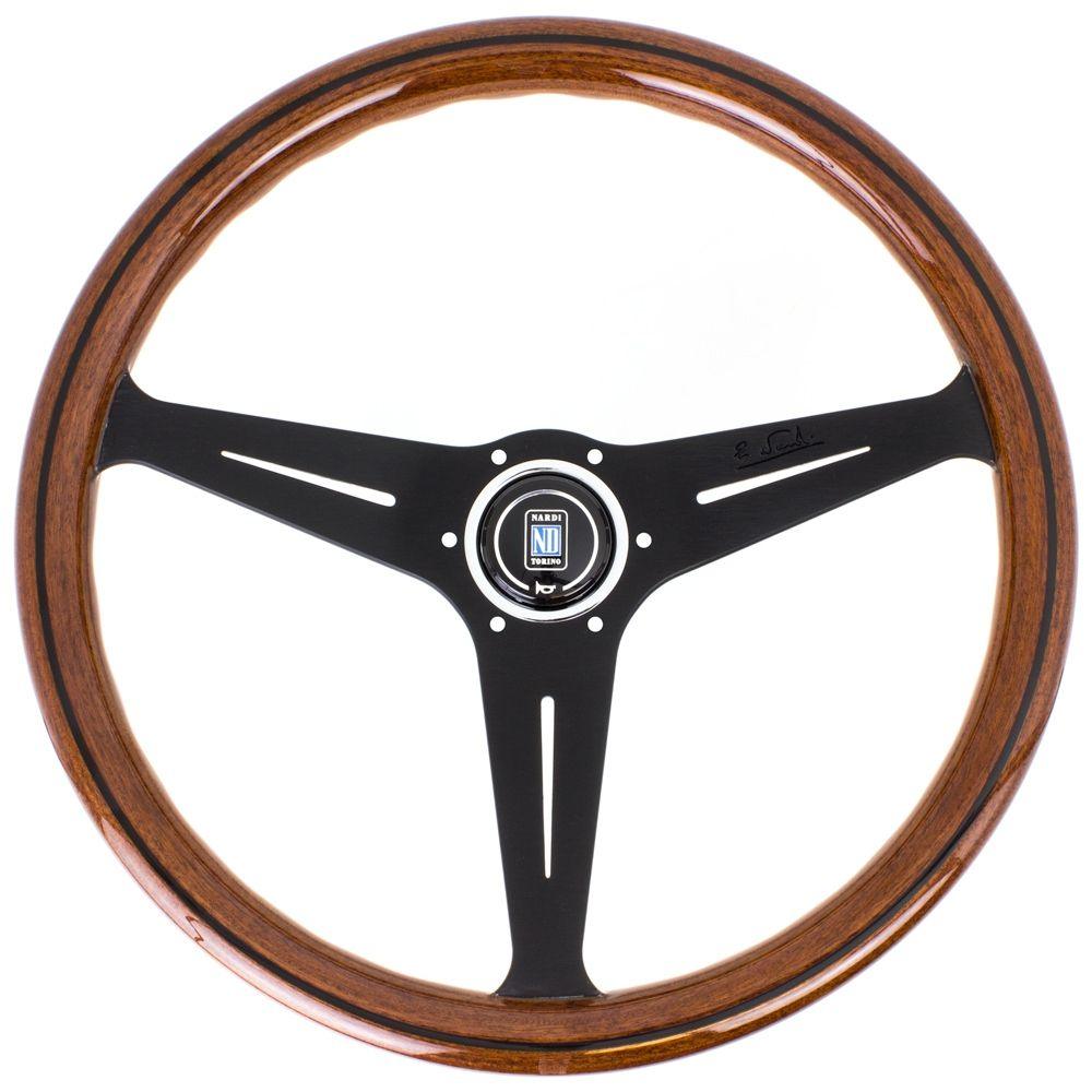 Nardi Classic Wood Steering Wheel Black Spokes 390mm - CDMSPORT