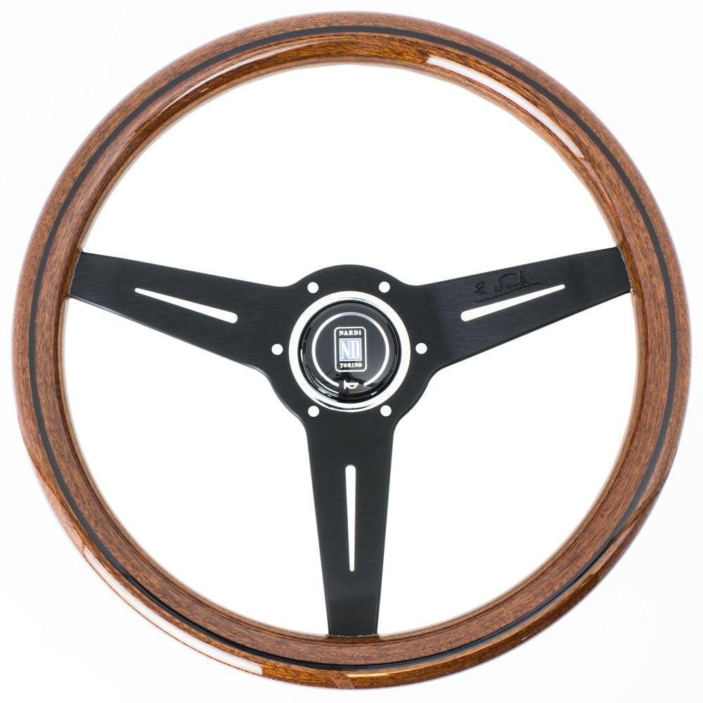 Nardi Classic Wood Steering Wheel Black Spokes 340mm - CDMSPORT