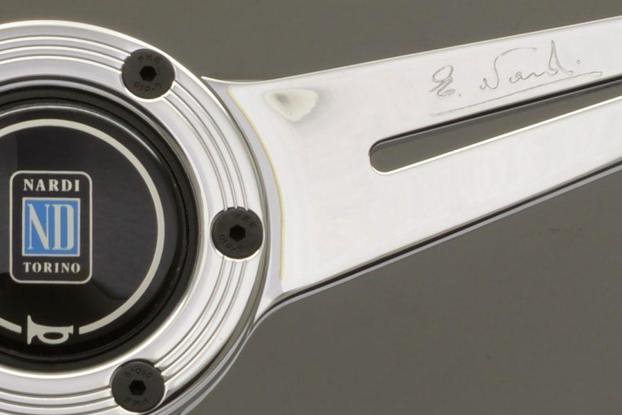 Nardi Classic Wood Steering Wheel Polished Spokes 360mm (Visible Screws) - CDMSPORT