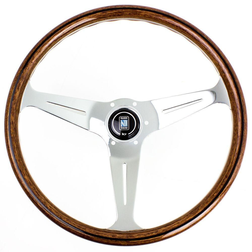 Nardi Classic Wood Steering Wheel Polished Spokes 390mm - CDMSPORT