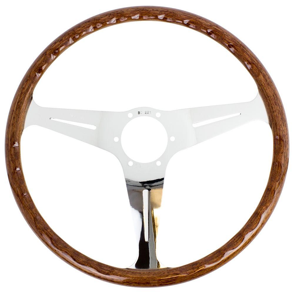 Nardi Classic Wood Steering Wheel Polished Spokes 390mm - CDMSPORT