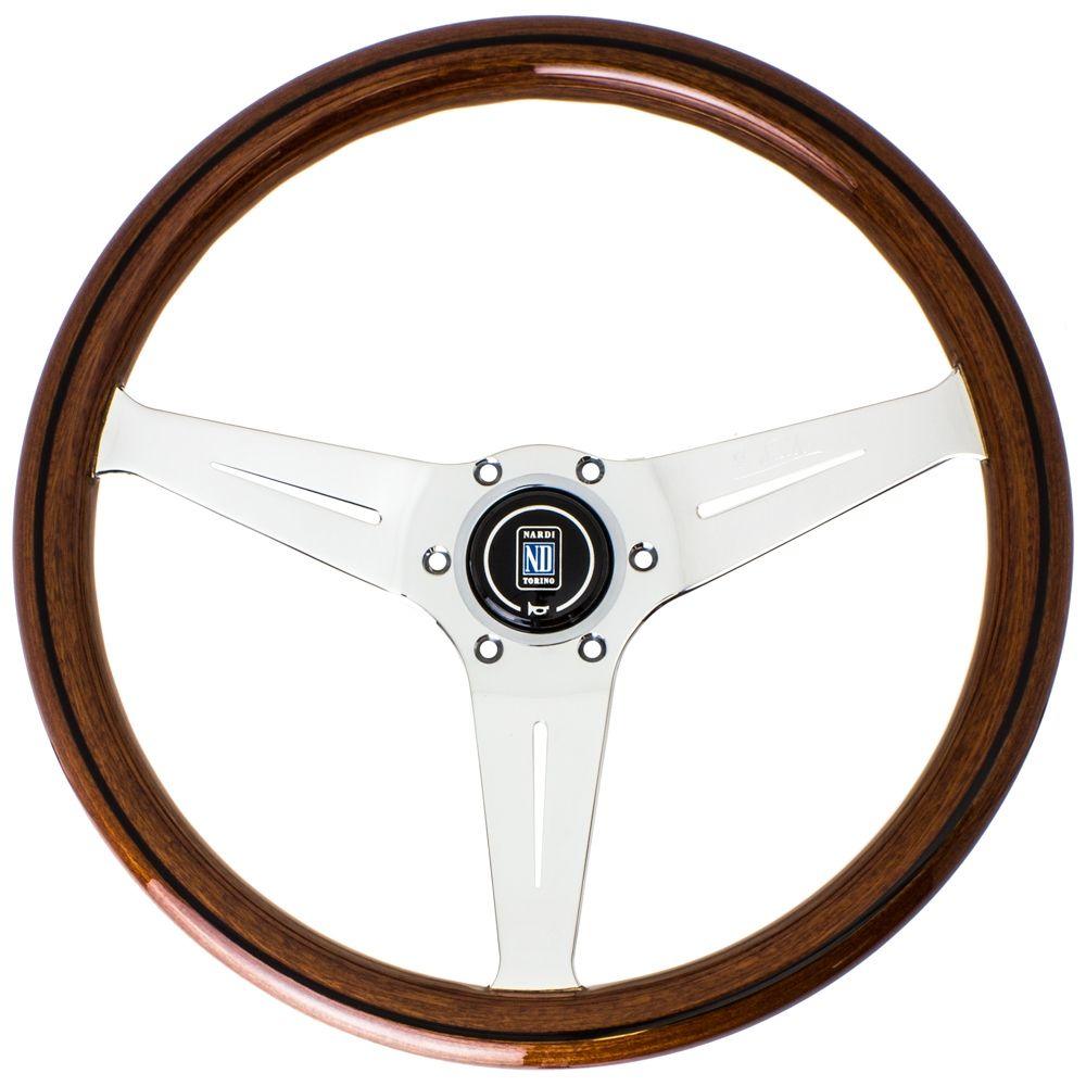 Nardi Deep Corn Wood Steering Wheel Polished Spokes 350mm - CDMSPORT