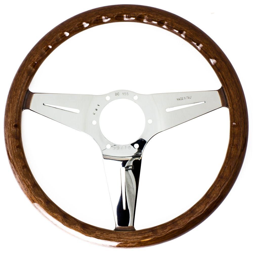 Nardi Deep Corn Wood Steering Wheel Polished Spokes 350mm - CDMSPORT