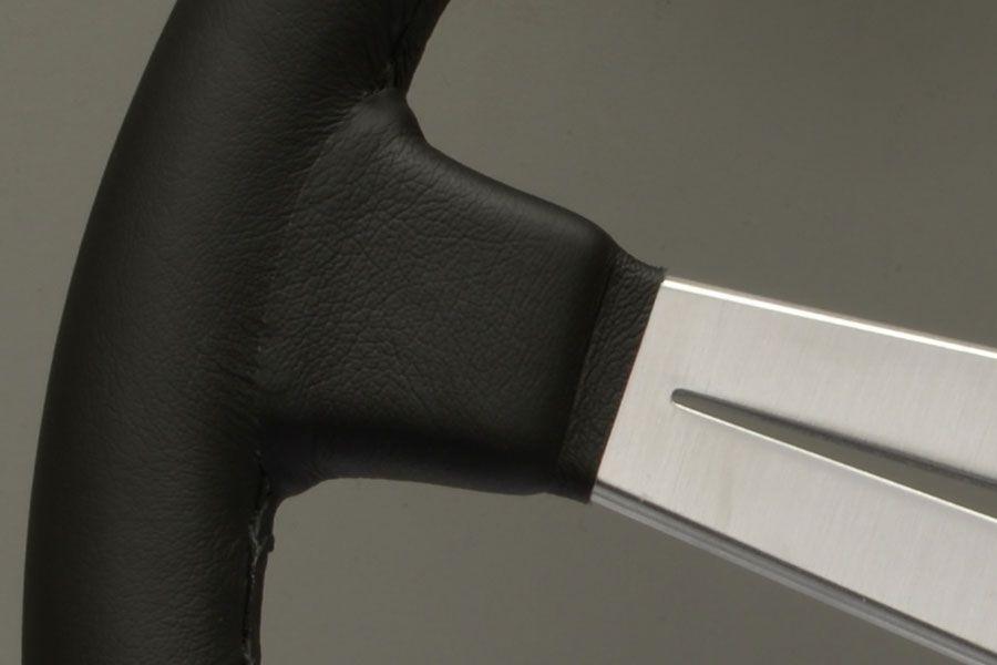 Nardi Classic Leather Steering Wheel Black Stitching Satin Spokes 360mm - CDMSPORT