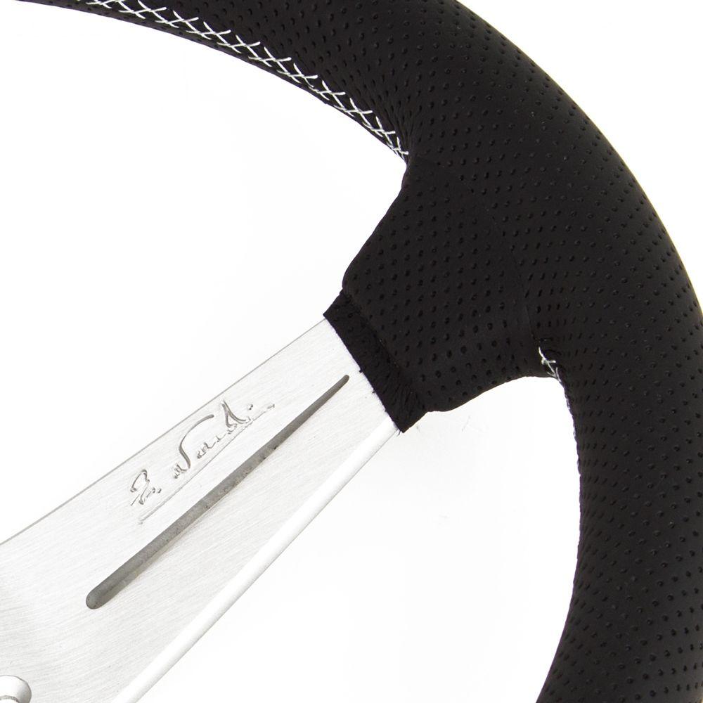 Nardi Deep Corn Perforated Leather Steering Wheel Grey Stitching Satin Spokes 350mm - CDMSPORT