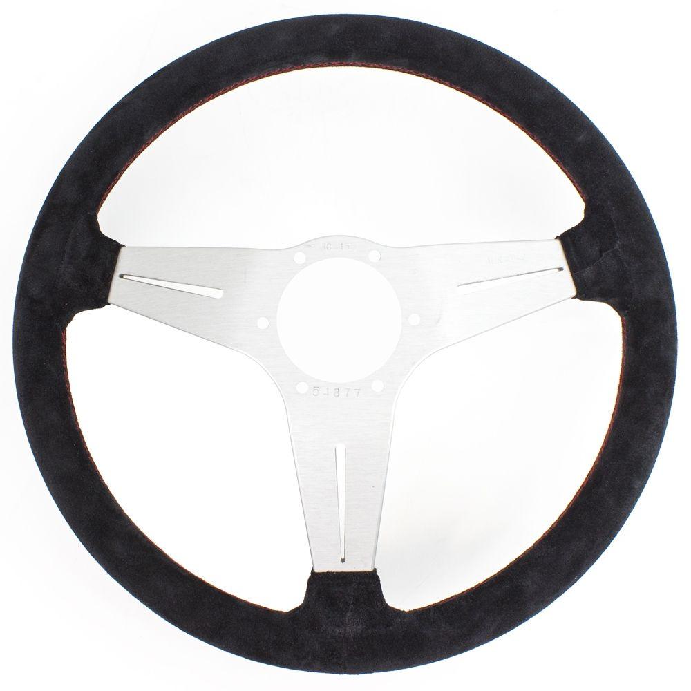 Nardi Deep Corn Suede Steering Wheel Red Stitching Satin Spokes 350mm - CDMSPORT