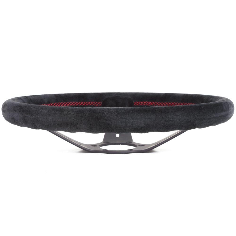 Nardi Deep Corn Suede Steering Wheel Red Stitching Black Spokes 350mm - CDMSPORT