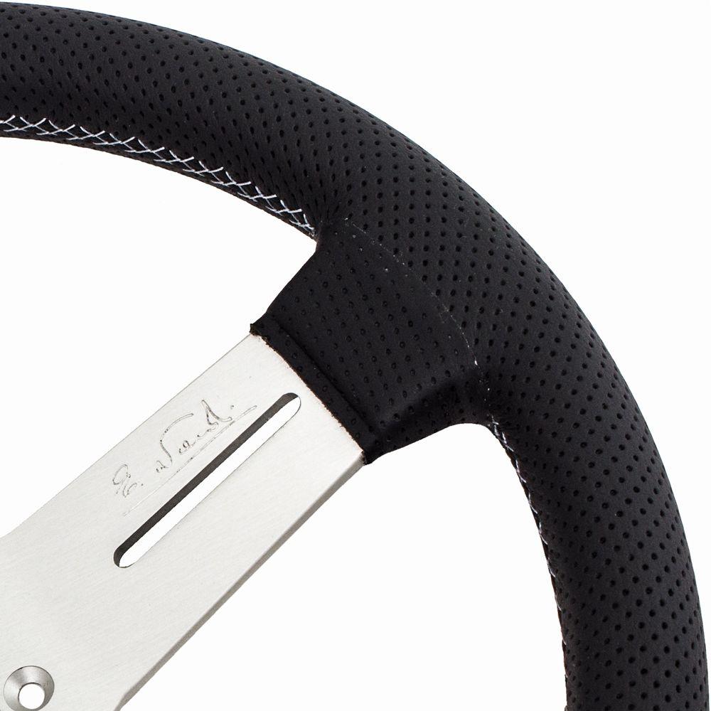 Nardi Competition Perforated Leather Steering Wheel Grey Stitching Satin Spokes 330mm - CDMSPORT