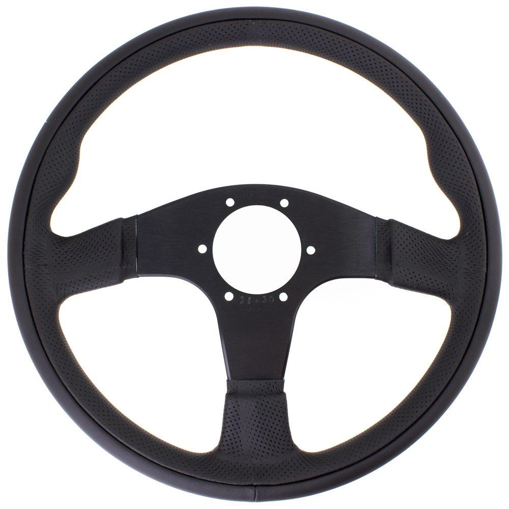 Nardi Twin Line Perforated Leather Steering Wheel Black Spokes 350mm - CDMSPORT