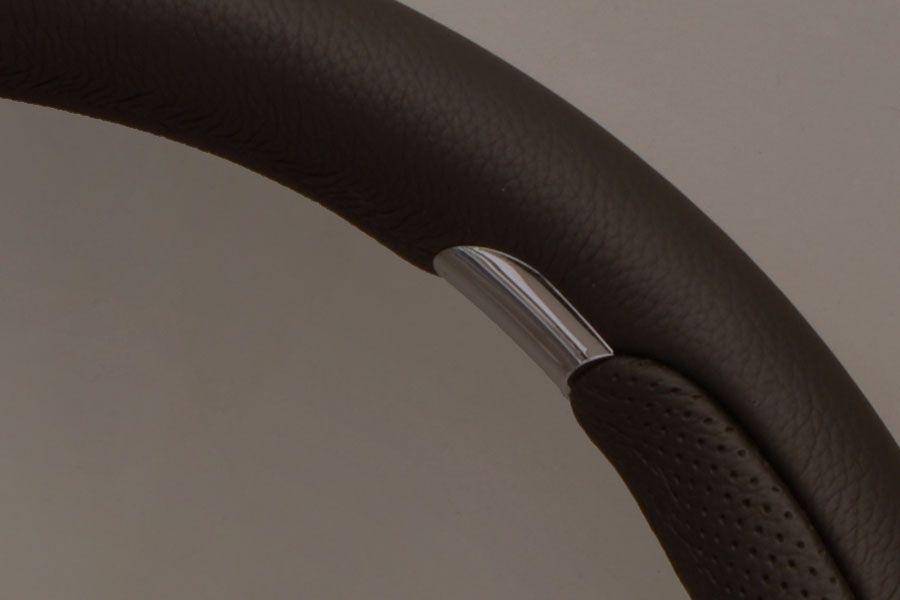 Nardi Kallista Leather/Perforated Leather/ABS Inserts Steering Wheel Polished Spokes 350mm - CDMSPORT
