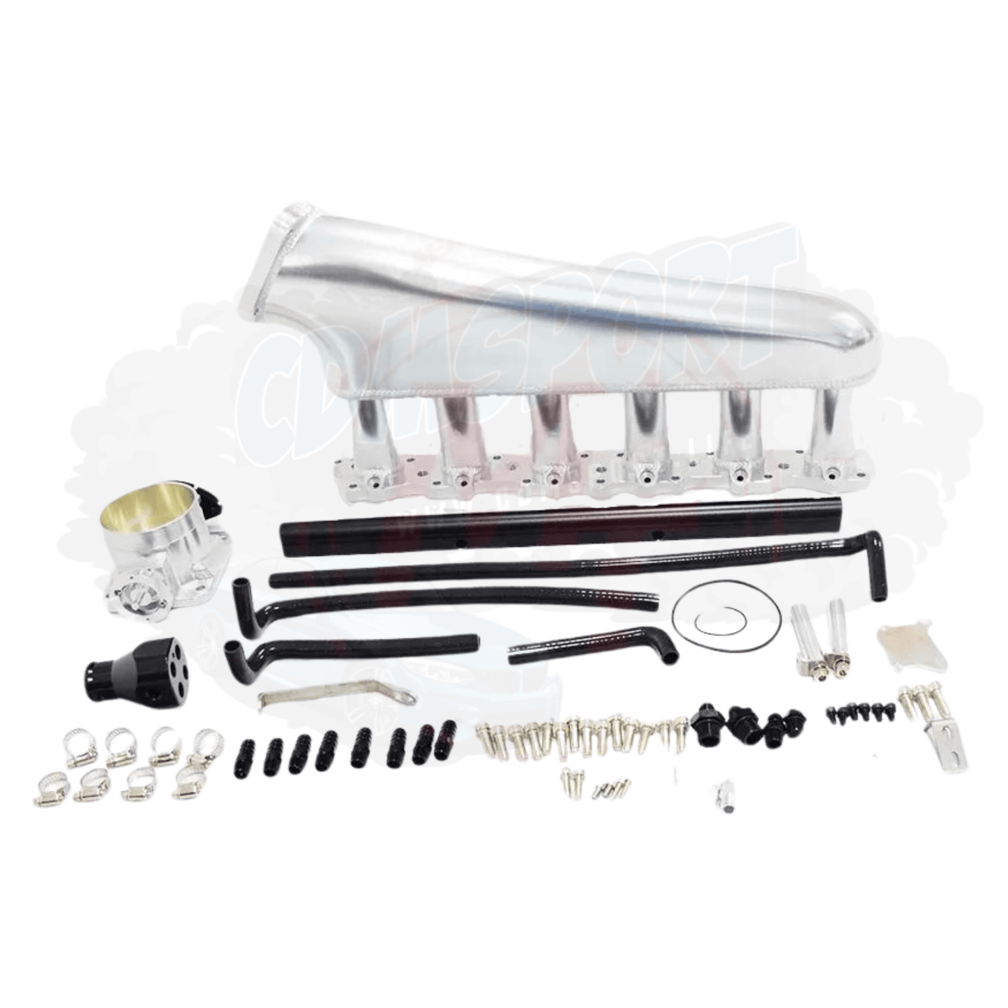 CDM Nissan RB20 Intake manifold plenum with throttle body & fuel rail - CDMSPORT