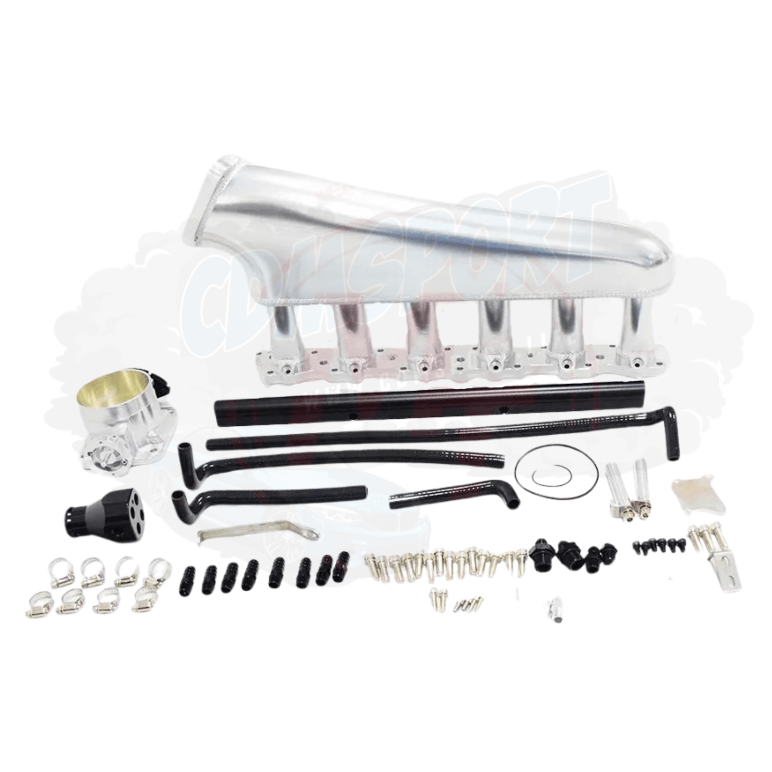 CDM Nissan RB20 Intake manifold plenum with throttle body & fuel rail - CDMSPORT