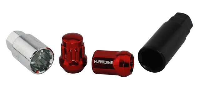 Hurricane Motorsport Wheel Nut Kit Steel M12x1.5 - 32mm (Red)