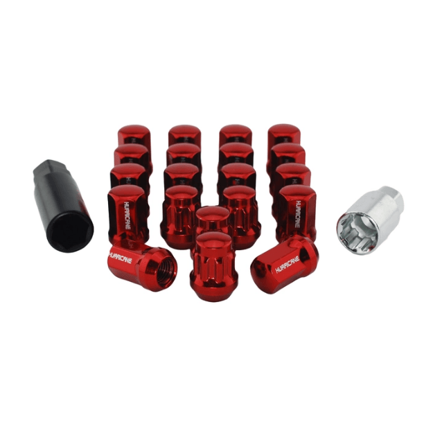 Hurricane Motorsport Wheel Nut Kit Steel M12x1.5 - 32mm (Red)
