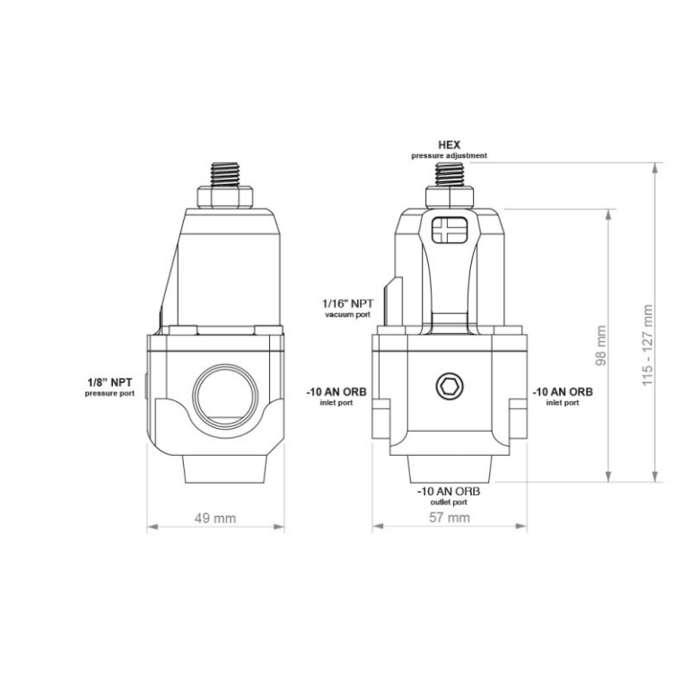 Nuke Performance Fuel Pressure Regulator FPR100X - CDMSPORT