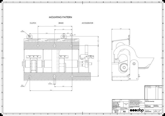 OBP Pedal Box Pro Race V2 - Floor Mounted Forward Facing - CDMSPORT
