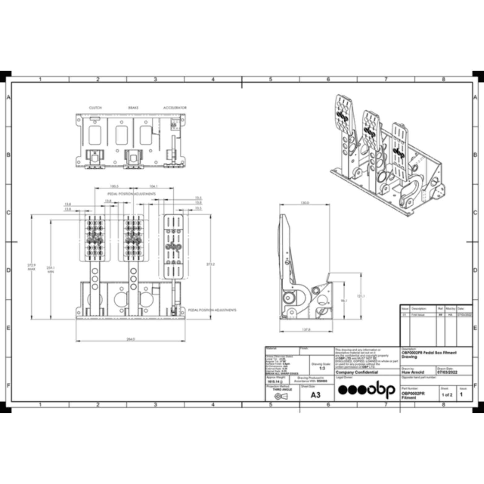 OBP Pedal Box Pro Race V2 - Floor Mounted - CDMSPORT