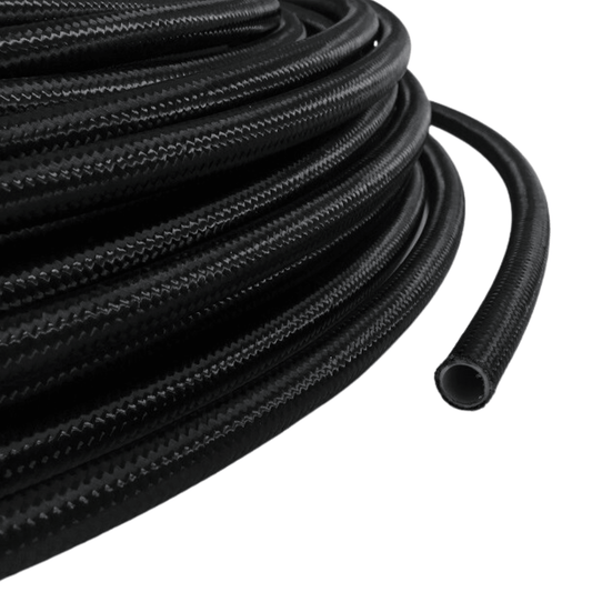 SPD AN8 PTFE Black Nylon Steel Braided Hose - CDMSPORT