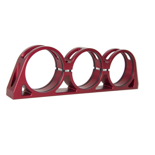 SPD Billet Triple Bracket Fuel Filter/Pump Holder - 60mm - Red