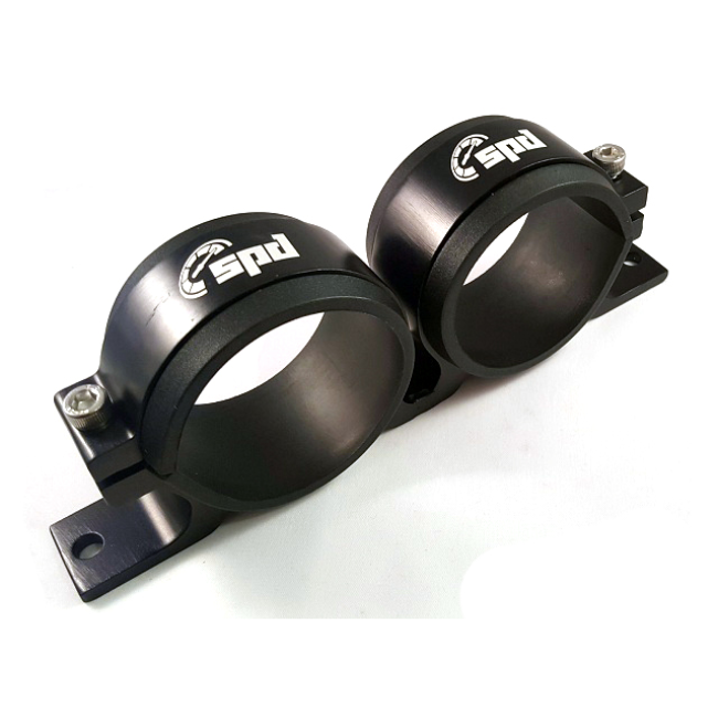 SPD Double Fuel Filter/Pump Holder Mount - 60mm - Black
