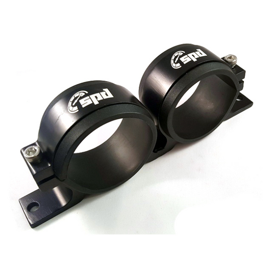 SPD Double Fuel Filter/Pump Holder Mount - 60mm - Black