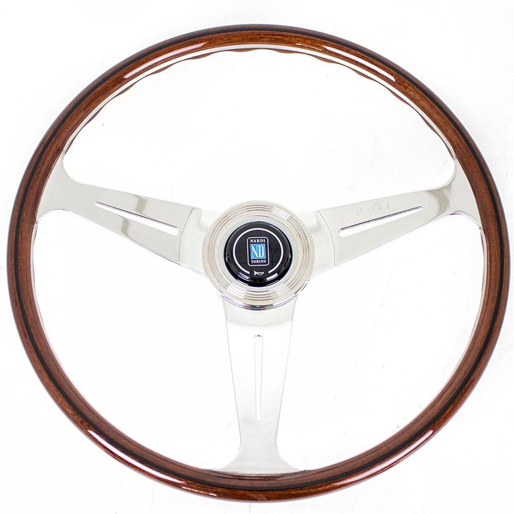 Nardi Classic Wood Steering Wheel Polished Spokes 390mm (21mm Grip) - CDMSPORT