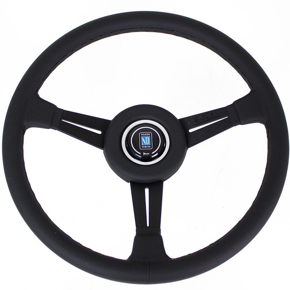 Nardi Classic Leather Steering Wheel Black Stitching Black Spokes 360mm - CDMSPORT