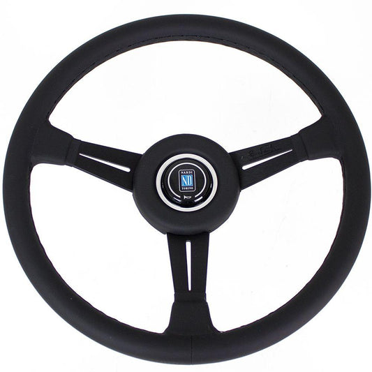 Nardi Classic Leather Steering Wheel Black Stitching Black Spokes 360mm - CDMSPORT