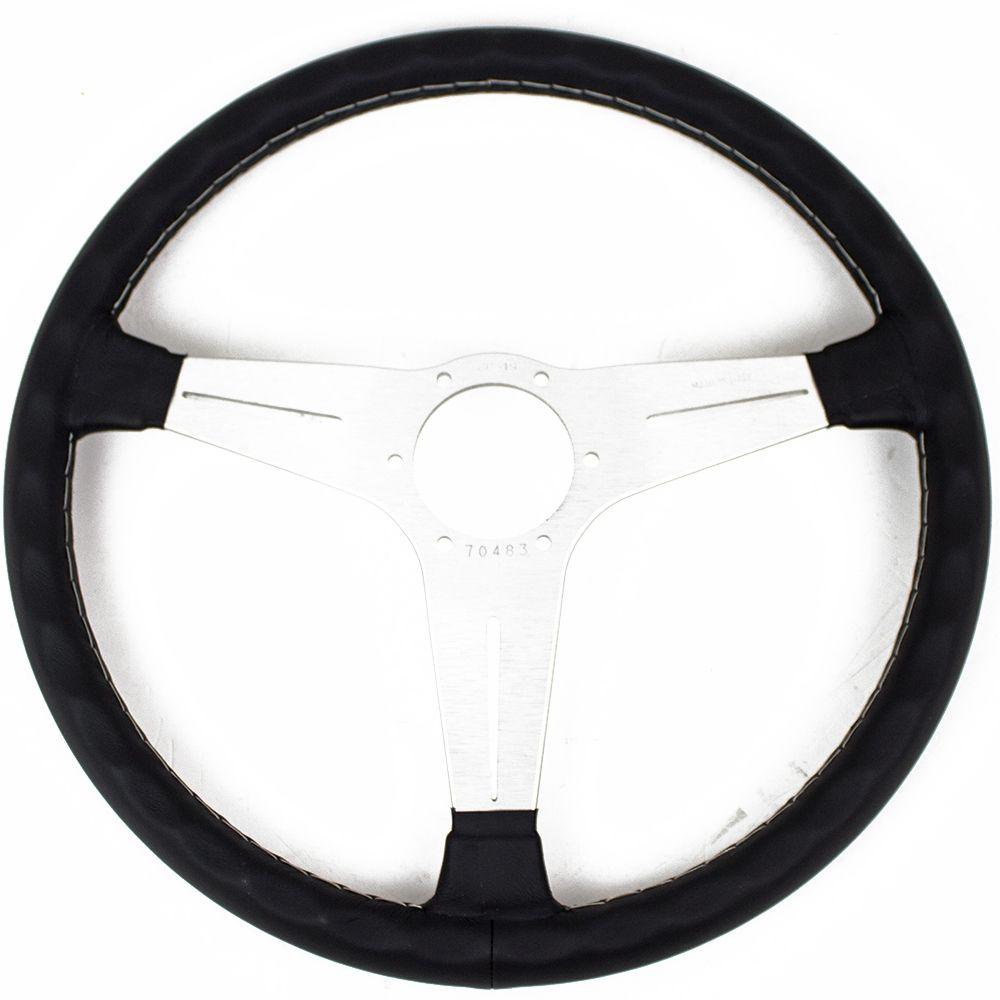 Nardi Classic Leather Steering Wheel Grey Stitching Satin Spokes 390mm - CDMSPORT