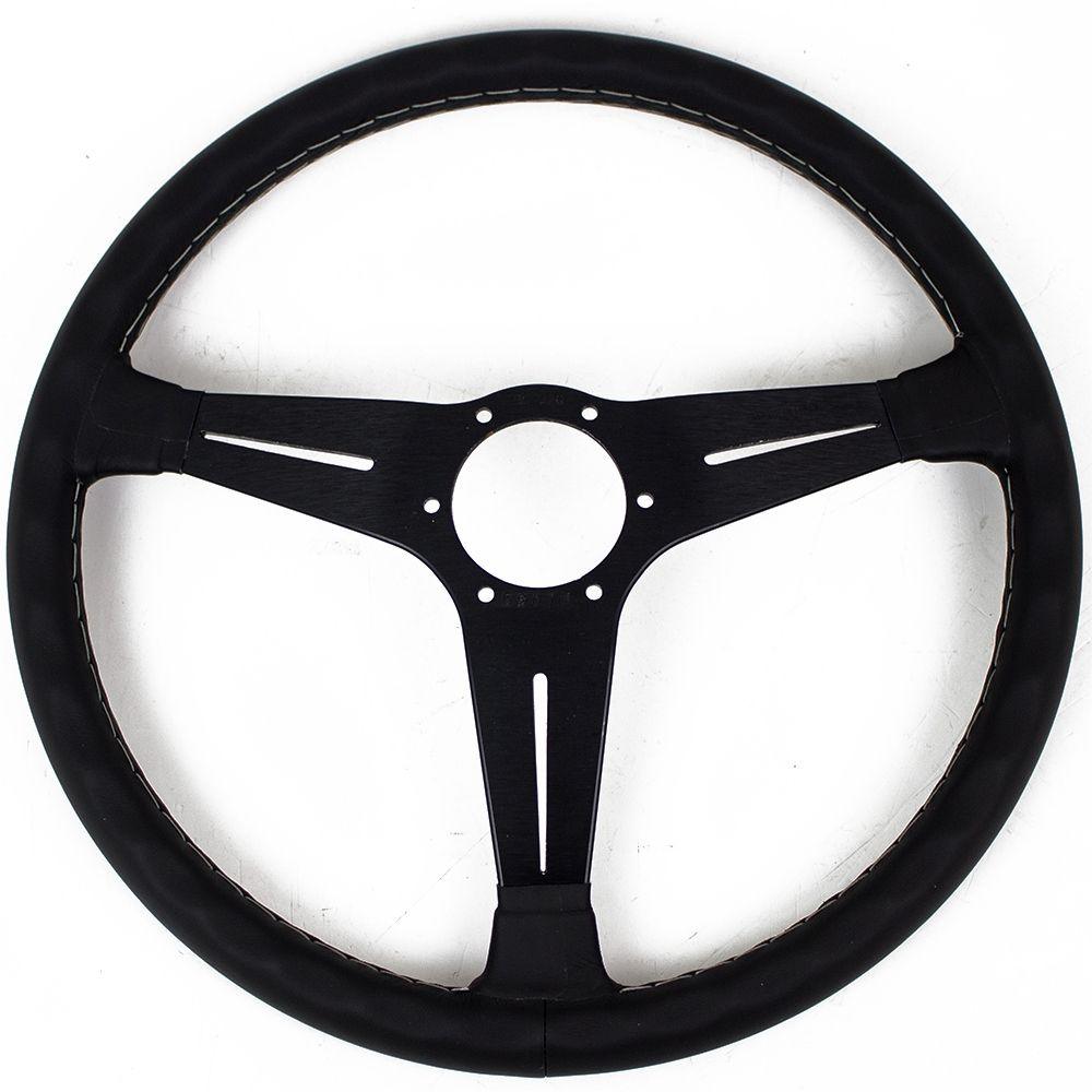 Nardi Classic Leather Steering Wheel Grey Stitching Black Spokes 390mm - CDMSPORT