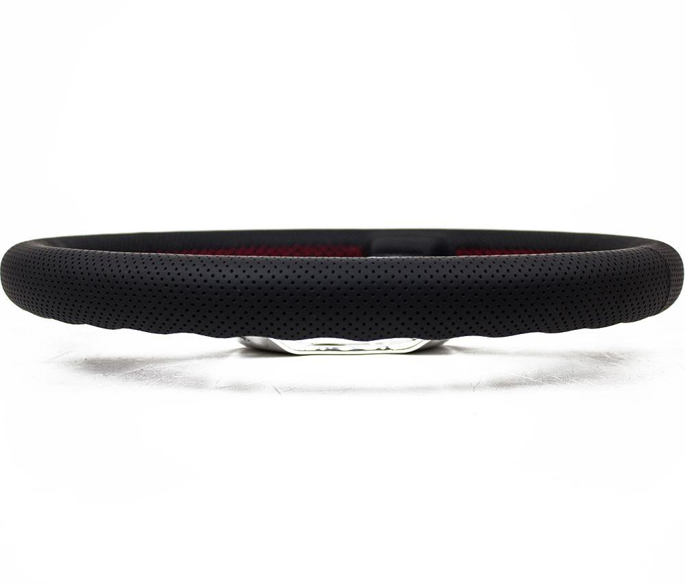 Nardi Deep Corn Perforated Leather Steering Wheel Red Stitching Polished Spokes 330mm - CDMSPORT