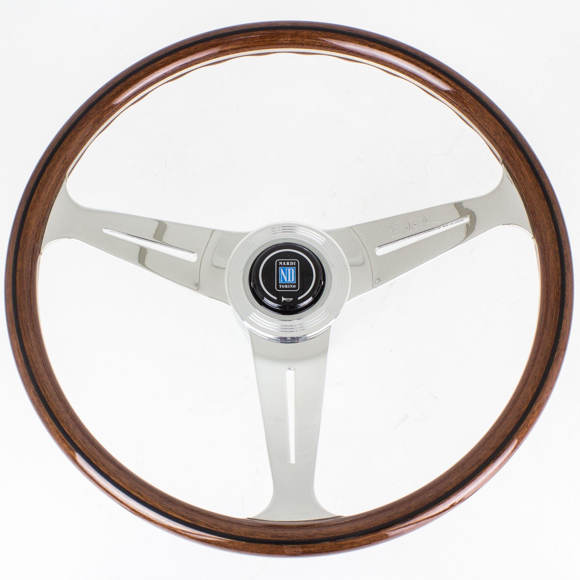 Nardi Classic Wood Steering Wheel Polished Spokes 340mm - CDMSPORT