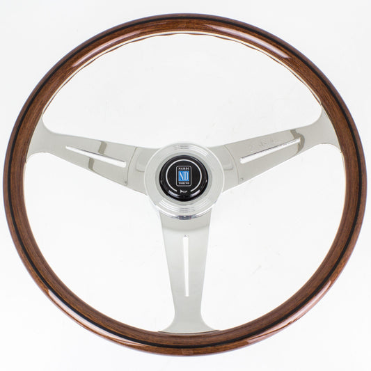 Nardi Classic Wood Steering Wheel Polished Spokes 340mm - CDMSPORT