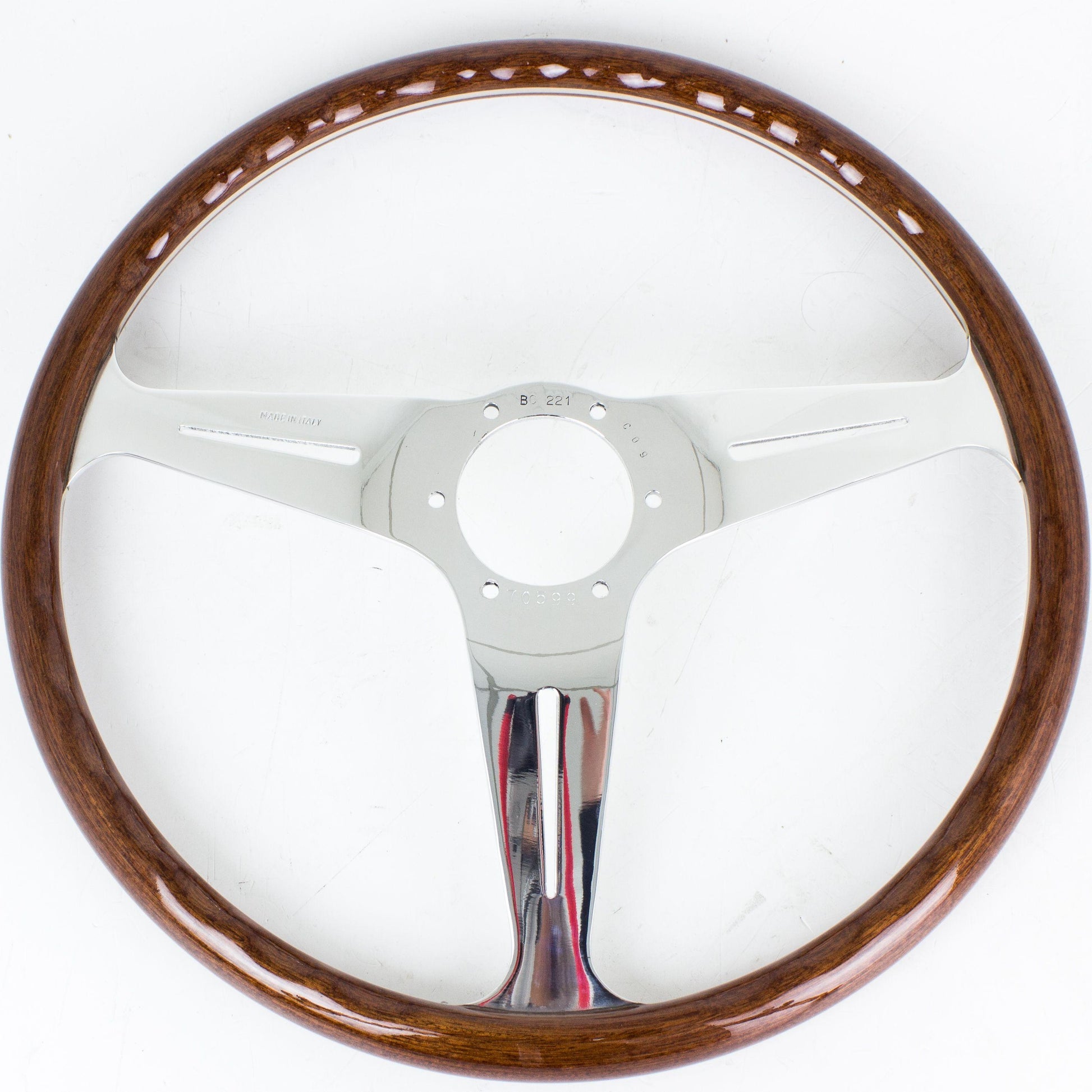 Nardi Classic Wood Steering Wheel Polished Spokes 340mm - CDMSPORT