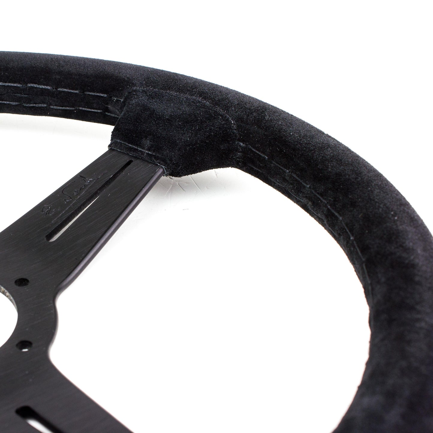 Nardi Classic Suede Steering Wheel Black Stitching Black Spokes 340mm - CDMSPORT