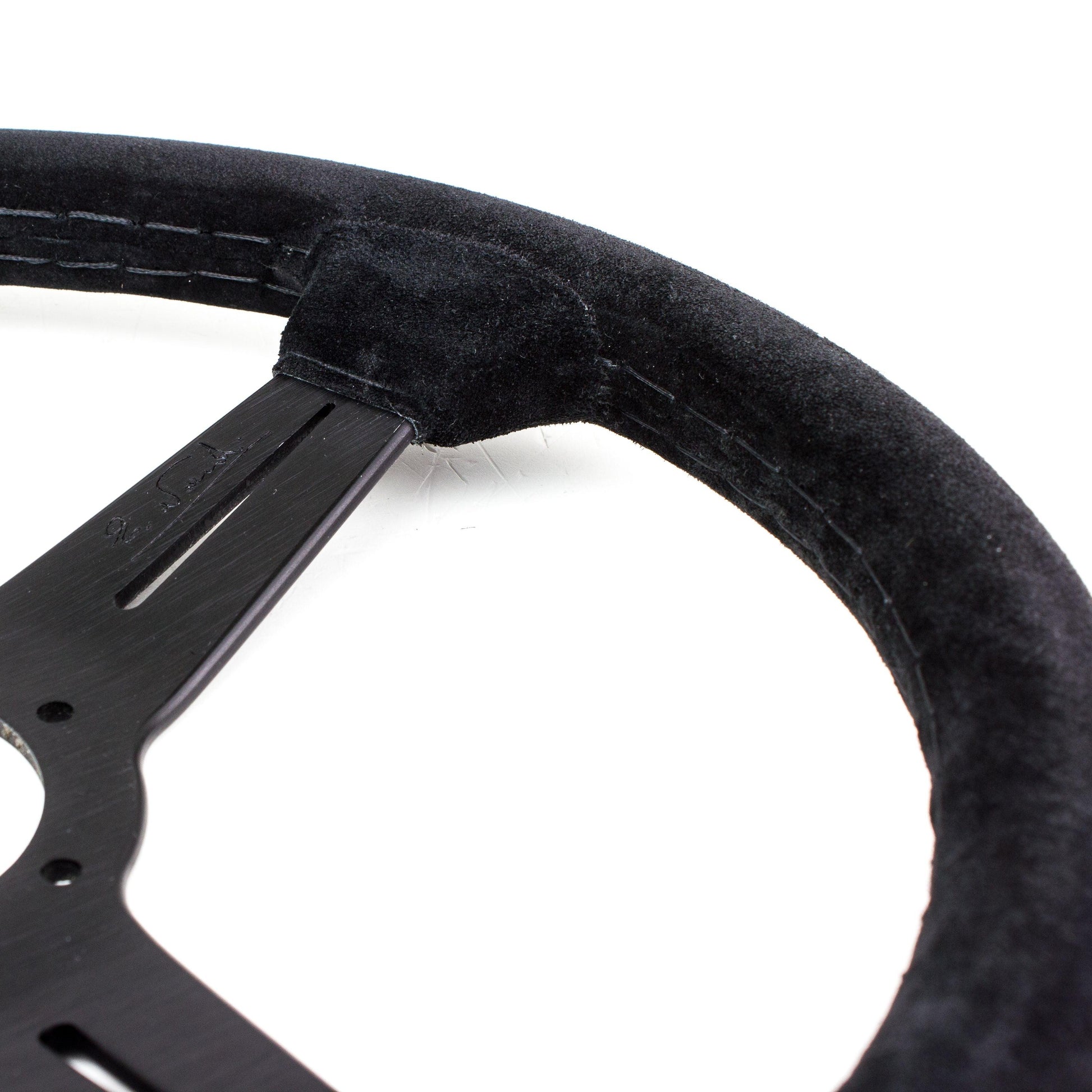 Nardi Classic Suede Steering Wheel Black Stitching Black Spokes 340mm - CDMSPORT