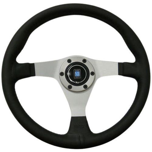 Nardi Gara Leather Steering Wheel Black Stitching Satin Spokes 350mm - CDMSPORT