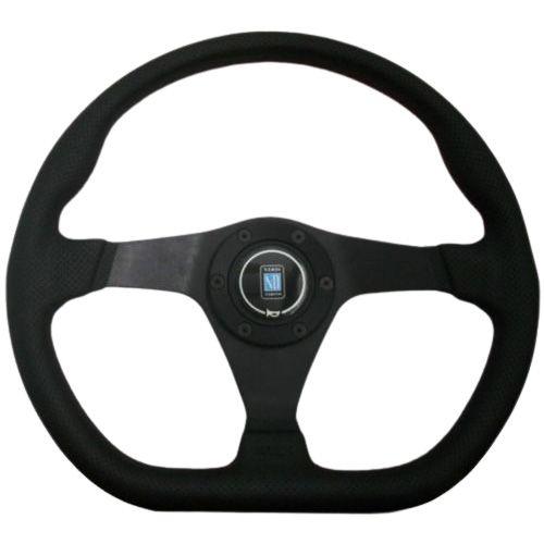 Nardi Gara Sport Leather Steering Wheel Red Stitching Black Spokes 350mm - CDMSPORT