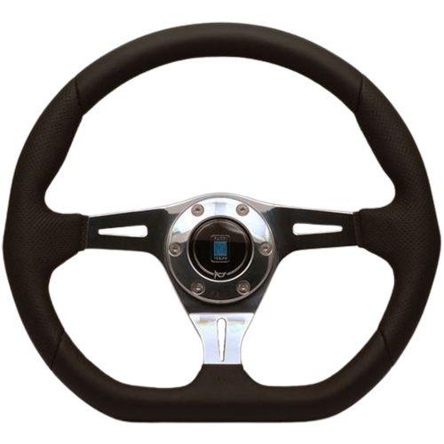 Nardi Kallista Leather/Perforated Leather Steering Wheel Polished Spokes 350mm - CDMSPORT