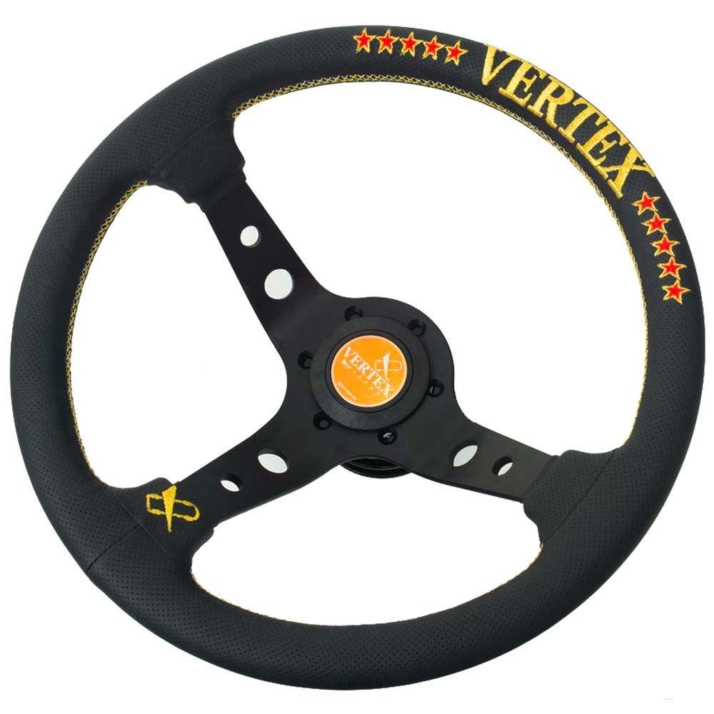 T&E Vertex JDM Steering Wheel 10 Stars Gold and Red 330mm - CDMSPORT