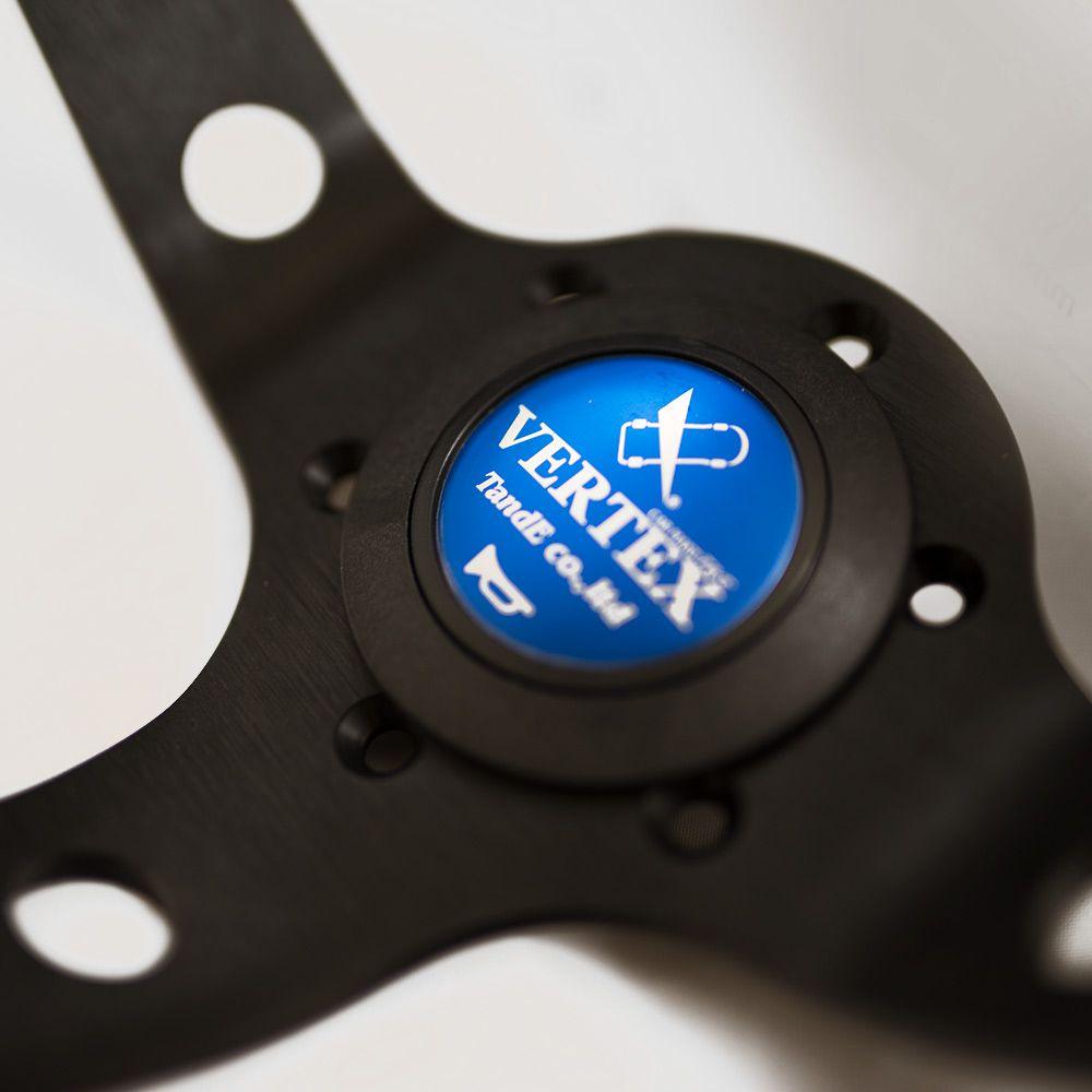 T&E Vertex JDM Perforated Leather Steering Wheel 10 Stars Blue 330mm - CDMSPORT