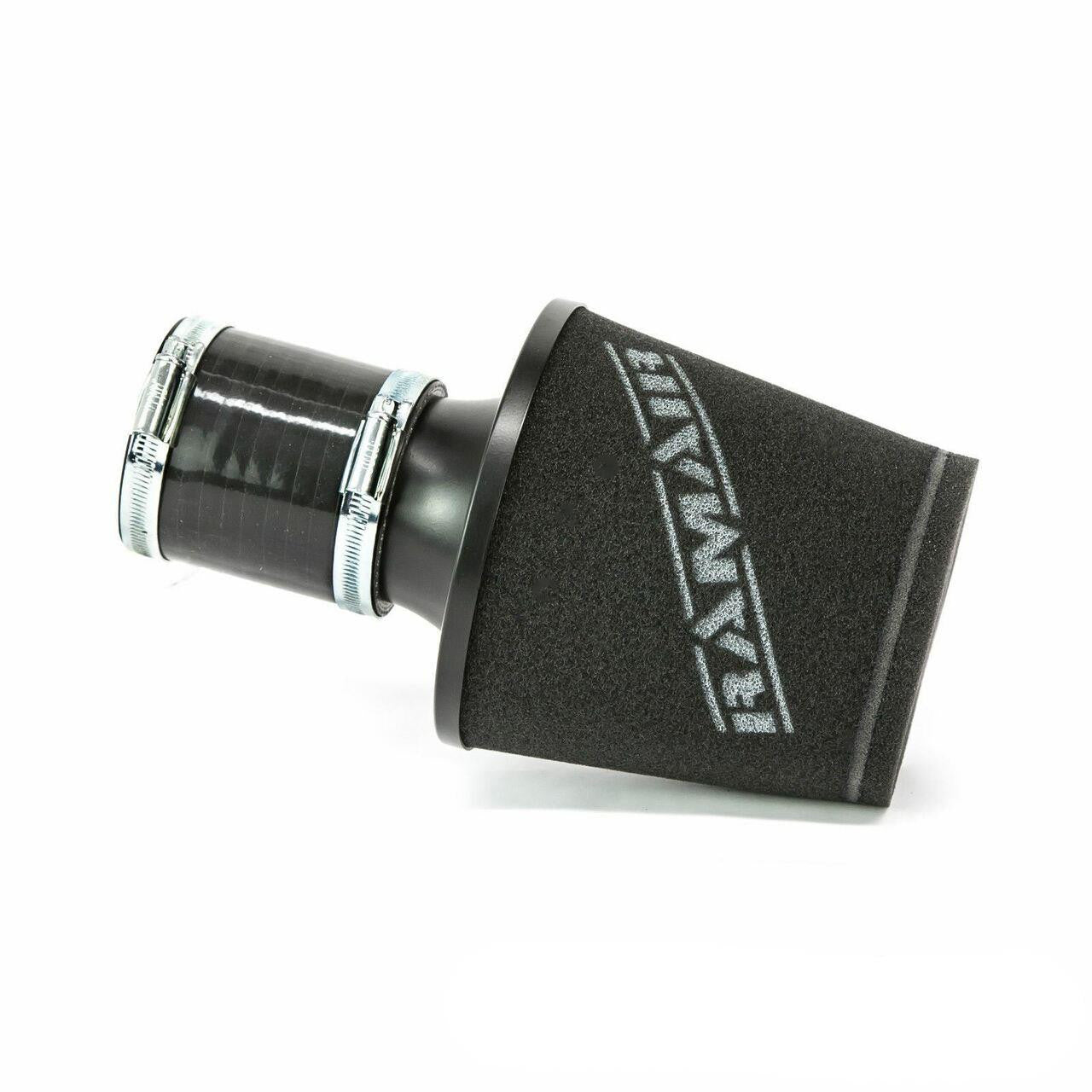 Ramair Small Foam Filter Aluminium Base 70mm (2.75inch) OD Black with Silicone Coupler