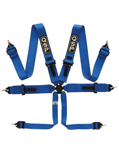 QSP 6 Point Safety Harness 3" FIA (Blue) - CDMSPORT