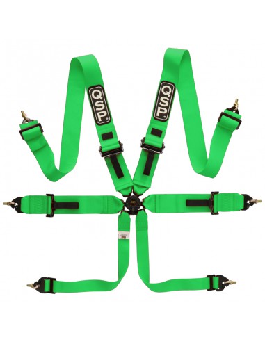 QSP 6 Point Safety Harness 3" FIA (Green) - CDMSPORT