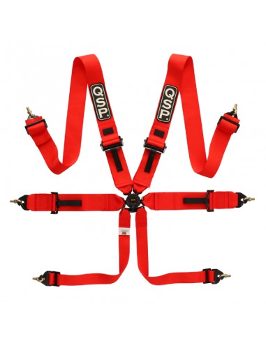 QSP 6 Point Safety Harness 3" FIA (Red) - CDMSPORT