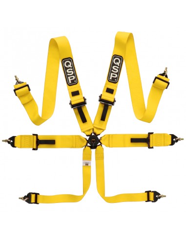 QSP 6 Point Safety Harness 3" FIA (Yellow) - CDMSPORT