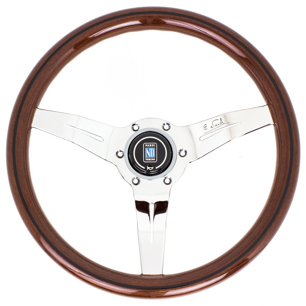 Nardi Deep Corn Wood Steering Wheel Polished Spokes 330mm - CDMSPORT