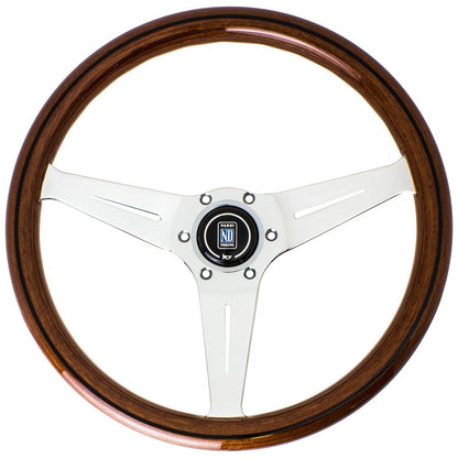 Nardi Deep Corn Wood Steering Wheel Polished Spokes 350mm