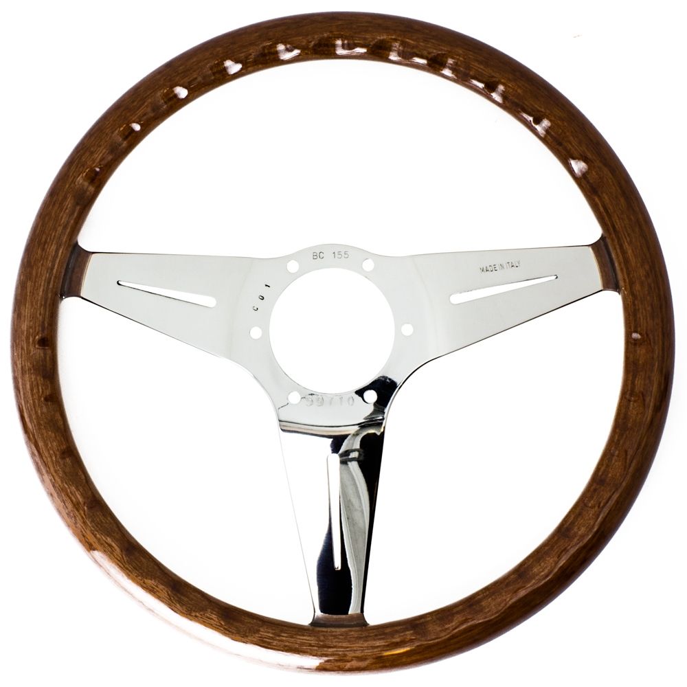 Nardi Deep Corn Wood Steering Wheel Polished Spokes 350mm