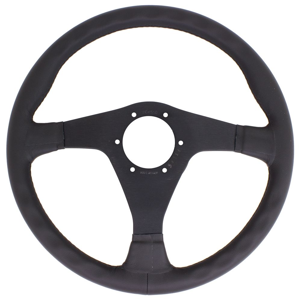 Nardi Gara Leather Steering Wheel Black Stitching Black Spokes 350mm